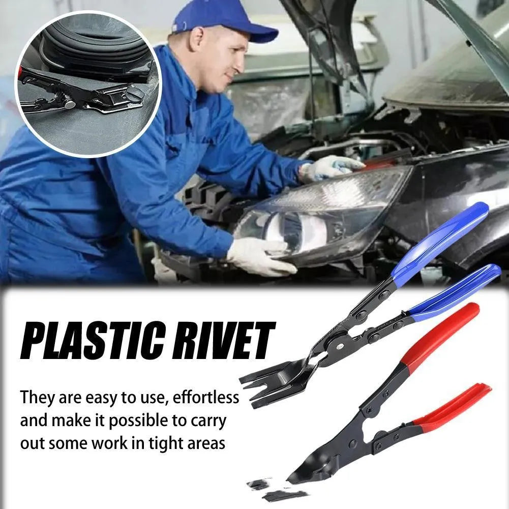 Blue-handled car panel removal pliers with 240mm length and steel construction