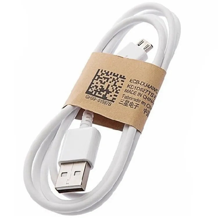 Black Android Micro USB data cable with 1 metre length for charging and data transfer
