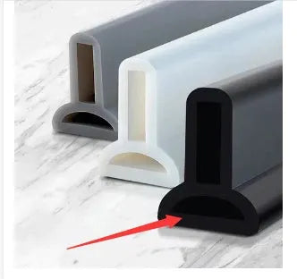 Flexible silicone bathroom water blocking strip in multiple sizes and colours for shower room waterproofing