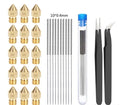 MK8 brass 0.4mm nozzle and stainless steel cleaning pin kit for 3D printer maintenance