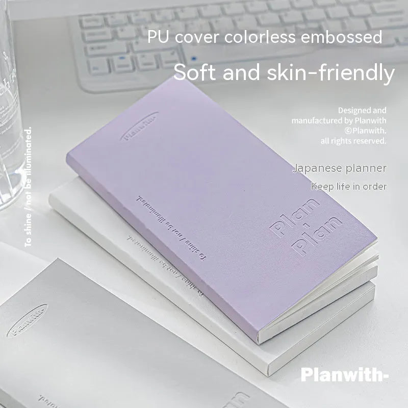 Embossed simple visual daily meter book notebook showing cover colour options.