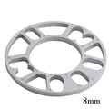 Automotive wheel hub widening gasket or spacer in 3mm, 5mm, 8mm, and 10mm thickness options.