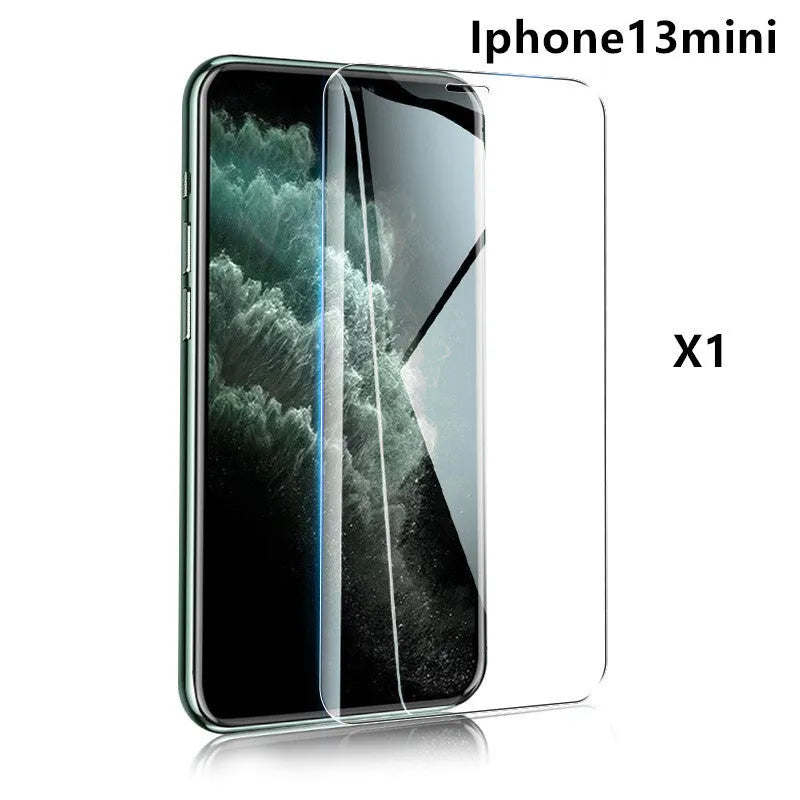 Tempered glass screen protector with 9H hardness for smartphones on a clean surface.