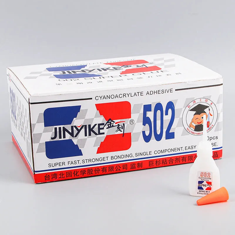 Two tubes of instant strong shoe repair adhesive glue, showing 3g and 8g size options.