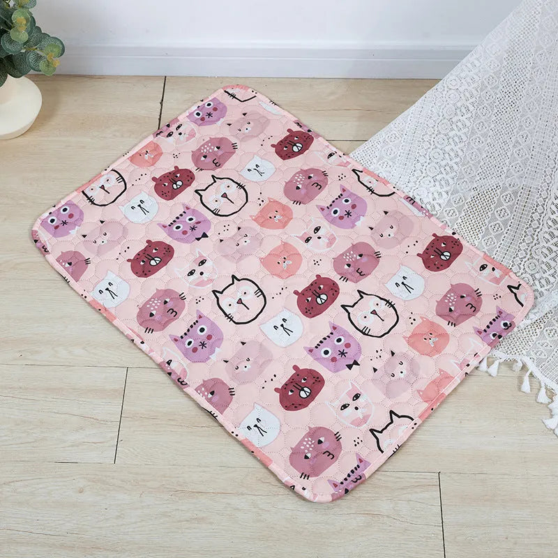 Reusable washable pet urine pad with animal pattern and waterproof backing