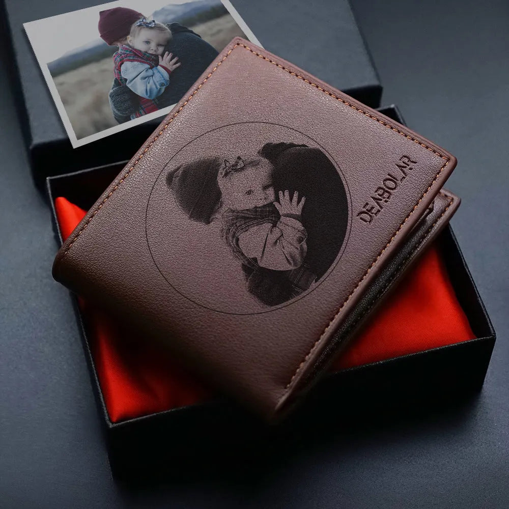 Men's brown leather wallet with a silver zipper fastening, shown open to reveal multiple card slots.