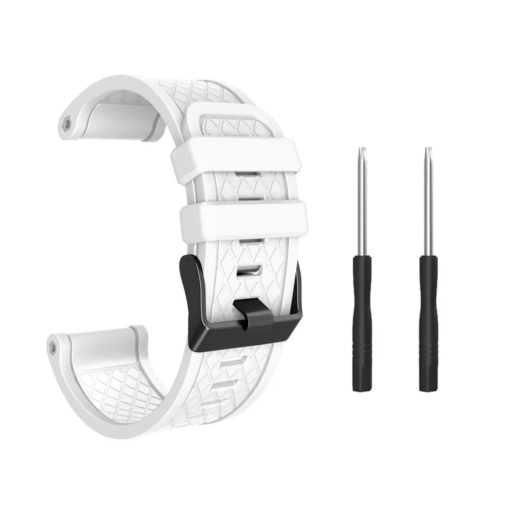 Jiaming 26mm silicone sports watch strap with stainless steel buttons in multiple colour options