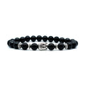 Tiger eye bracelet 19mm diameter with Buddha head charm on wrist