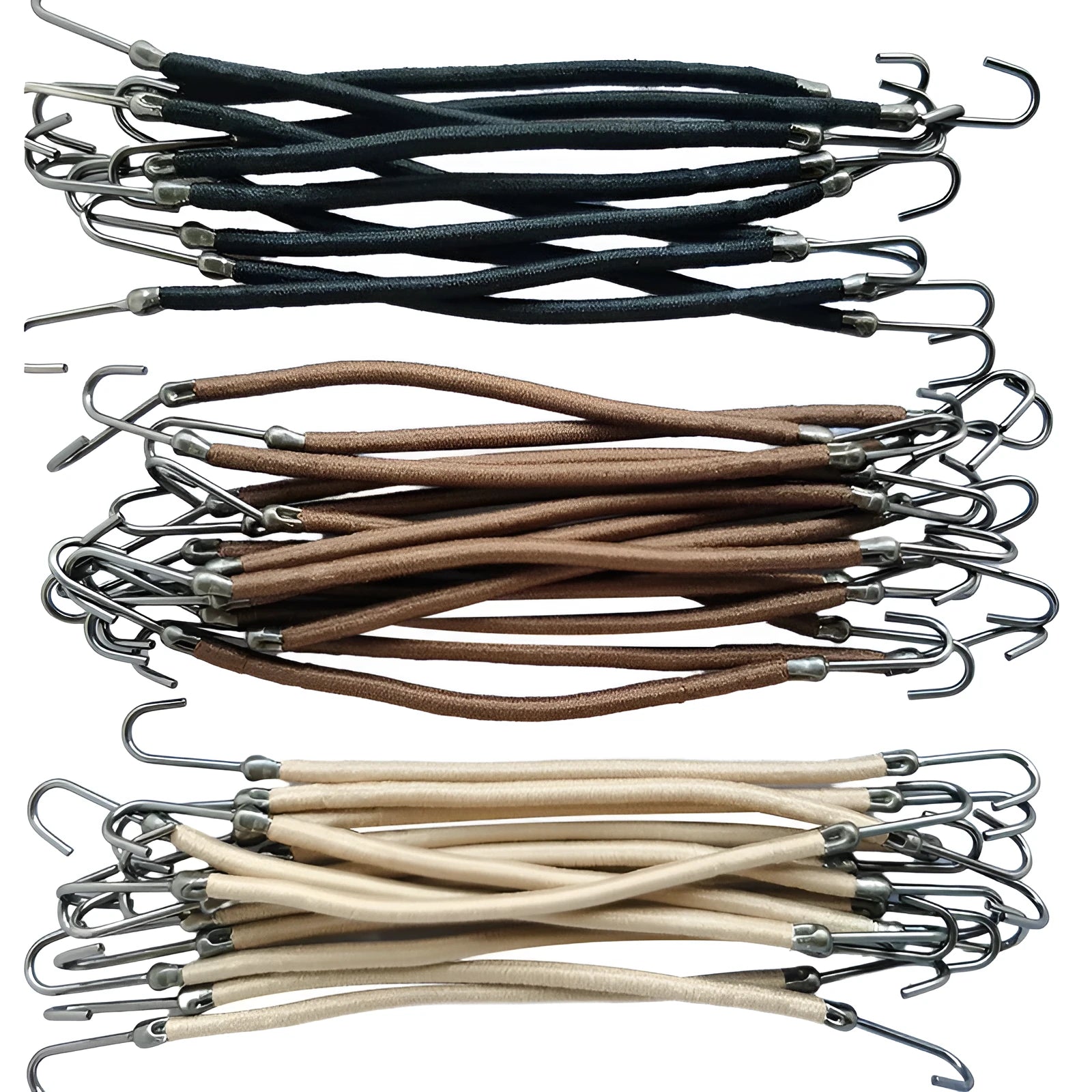 Double hook wig hair tools in black, dark brown and light brown colours