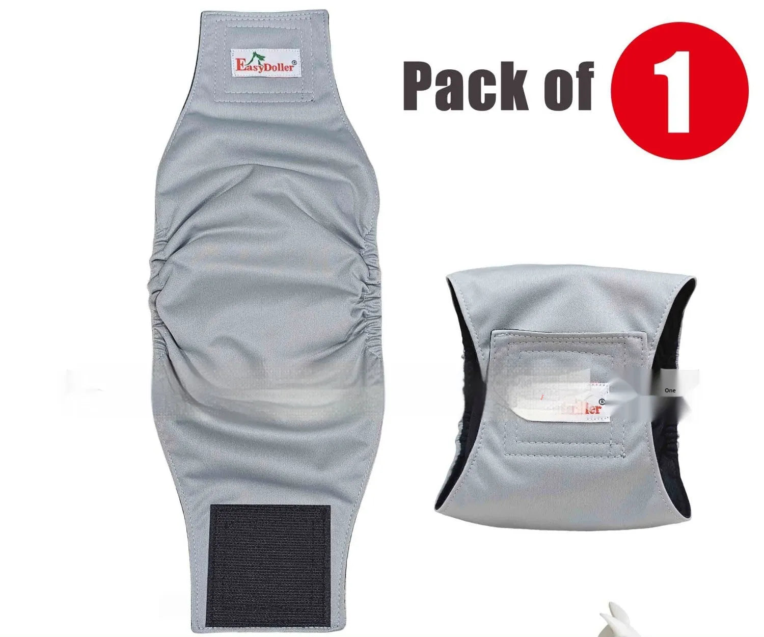 Washable polyester dog diaper pants in gray, size M, for female incontinence or heat