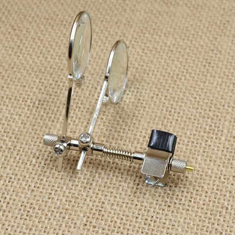 Metal bracket glasses double clip with glass lens for reading glasses magnification attachment