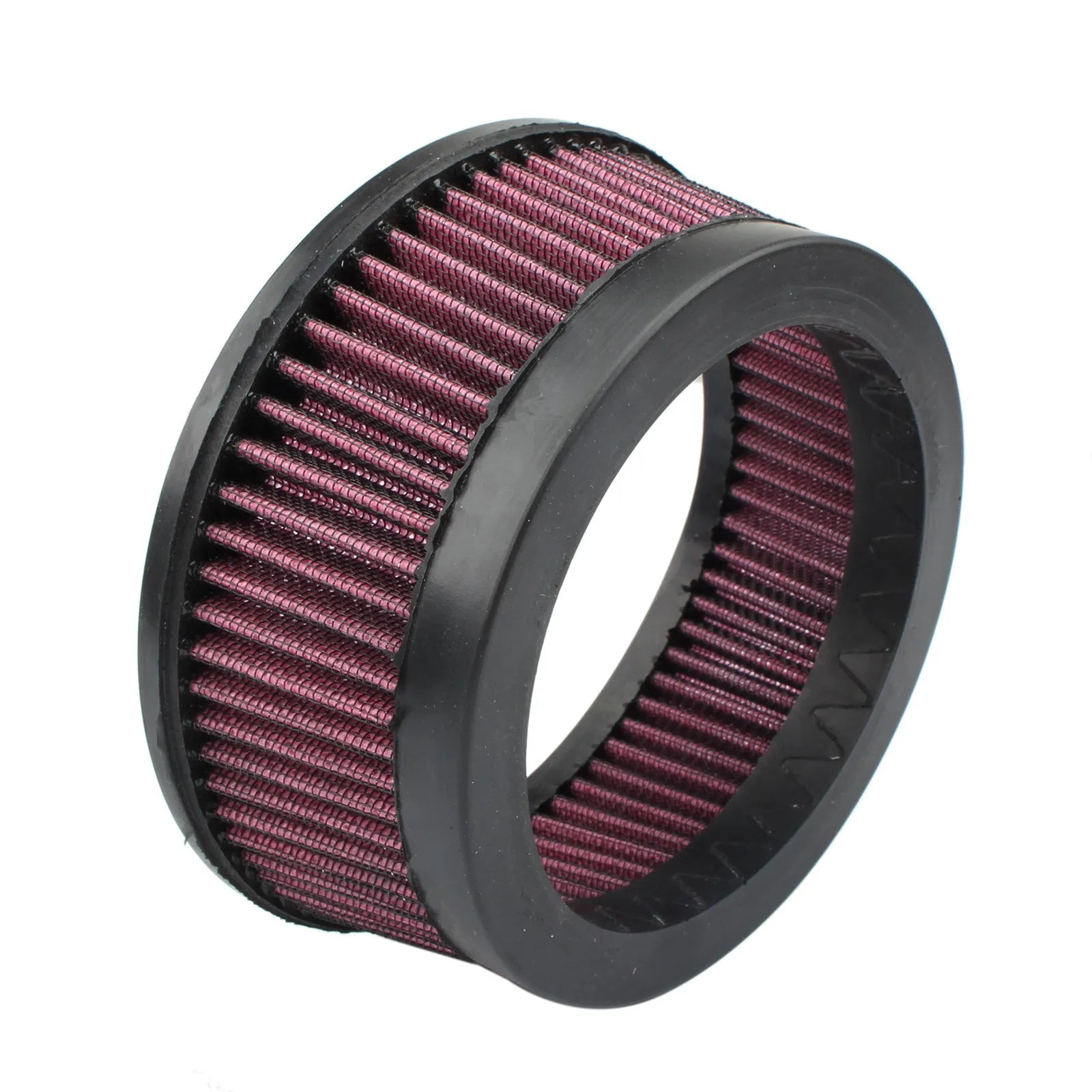 Aluminium air filter retrofit kit in red and blue electroplated finishes with suction accessories.