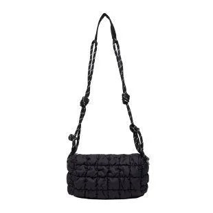 Soft pillow-shaped nylon messenger bag in multiple colours with a single shoulder strap.