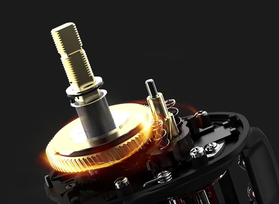 Fishing reel with drip wheel mechanism and rocking wheel line control system