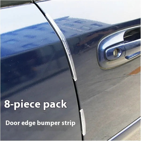 White plastic car door edge anti-collision bumper strip for vehicle protection