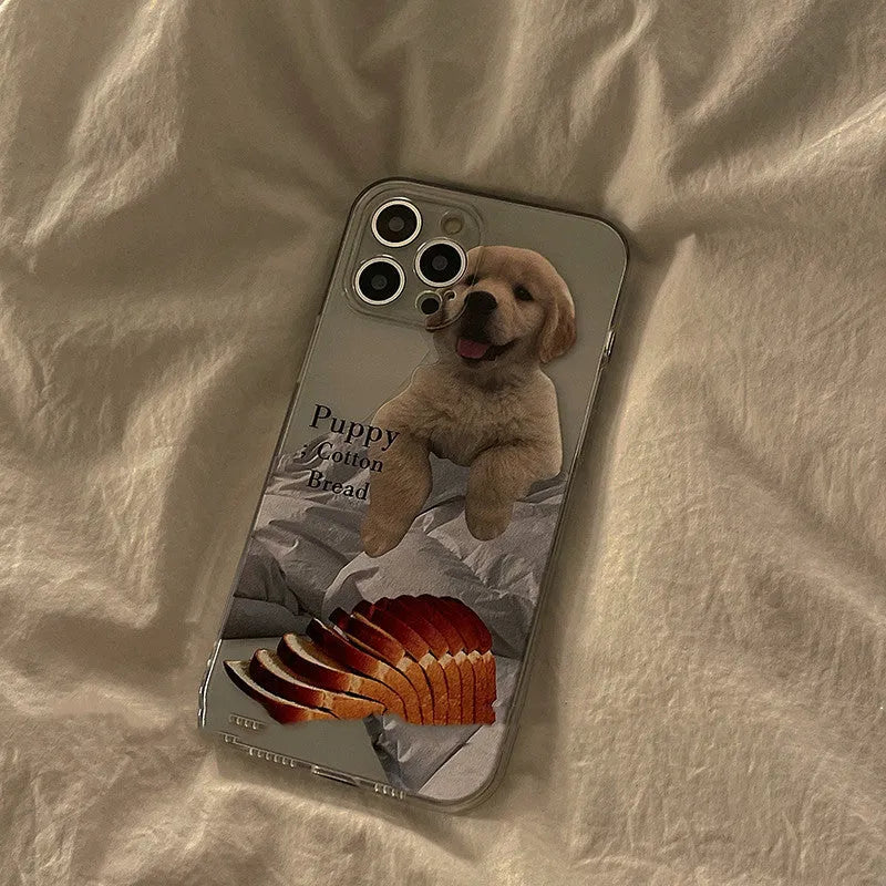 Fully wrapped silicone anti-drop phone case in cat design for iPhone 13 Pro Max