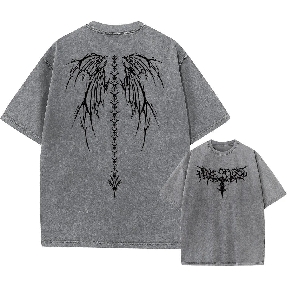 Oversized men's cotton T-shirt in loose fit with drop-shoulder sleeves for casual summer wear