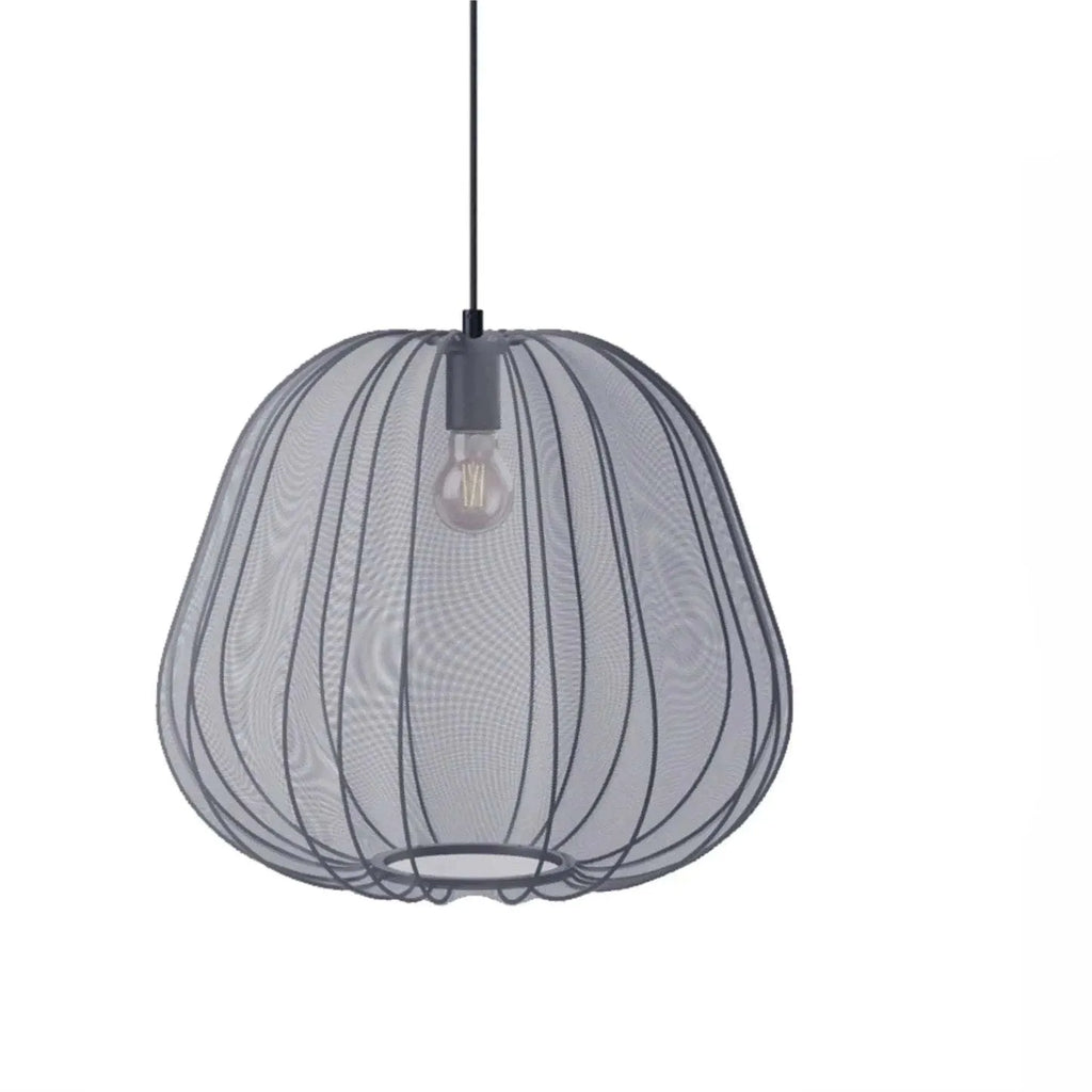 Japanese style net pumpkin ceiling lamp with branch design in iron construction