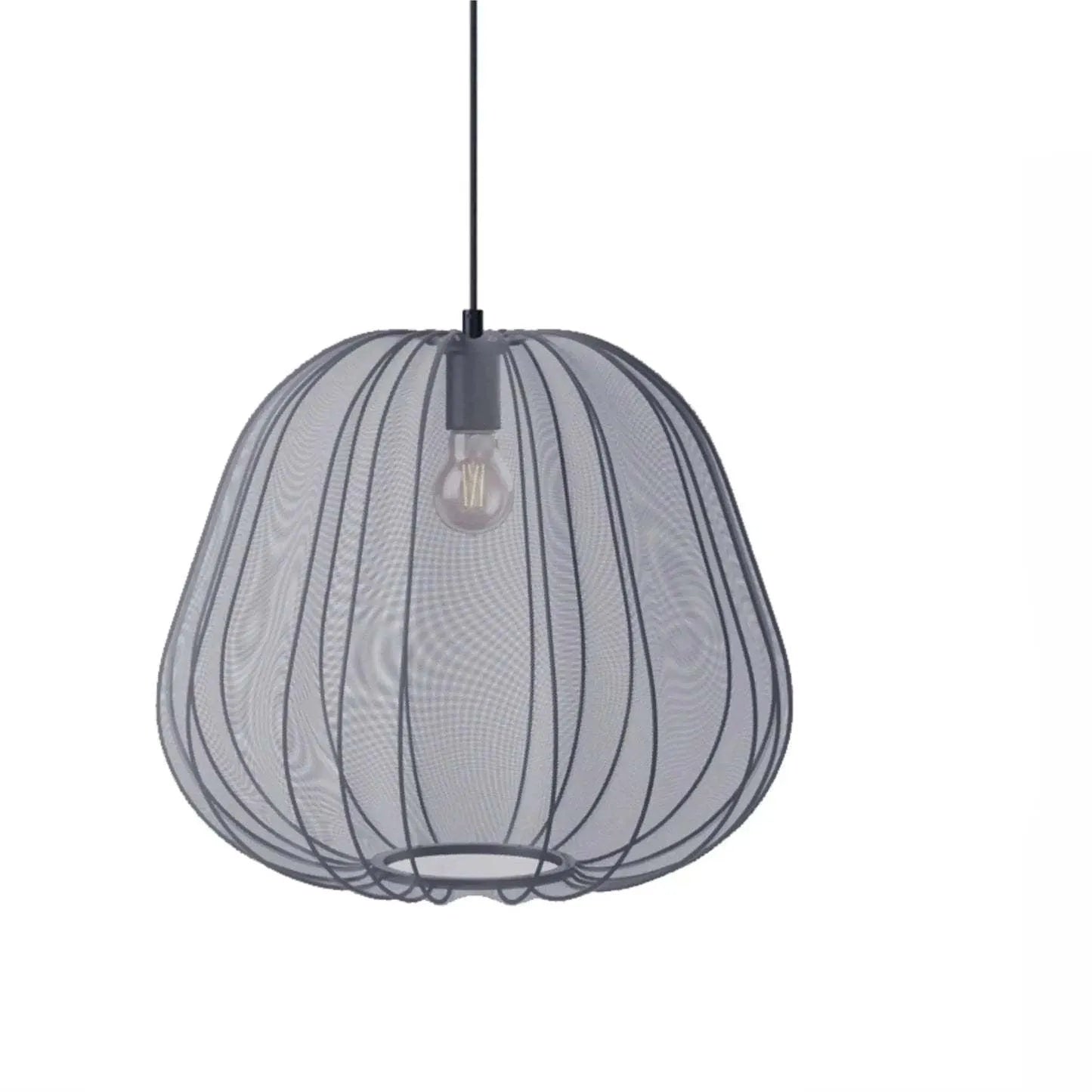 Japanese style net pumpkin ceiling lamp with branch design in iron construction