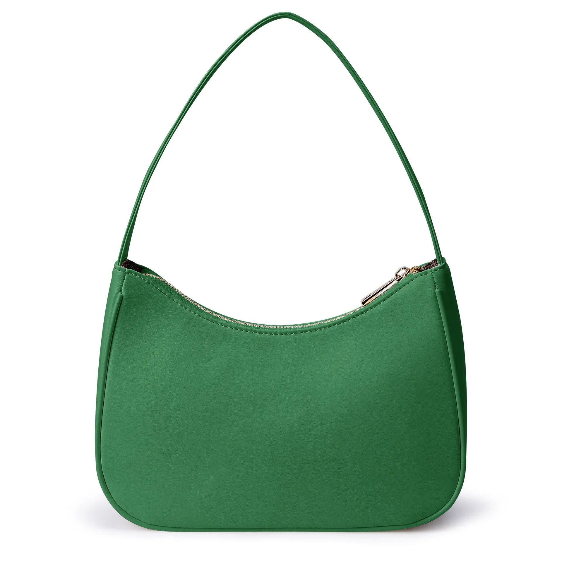 Simple retro waterproof PU shoulder bag with adjustable strap shown in apricot colour