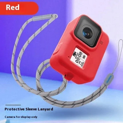 GoPro Hero8 Black silicone protective sleeve and anti-lost carrying strap accessory set in multiple colour options