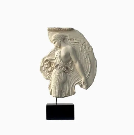 A 35cm tall synthetic resin wine goddess ornament on a table.