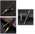 Red and black metal fountain pen with 0.5mm iridium nib for office and student writing