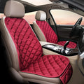 Cotton ringer plush car seat cushion in burgundy colour on car seat