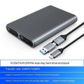 Aluminium alloy M.2 NVMe SATA external SSD enclosure with USB-C cable and heat dissipation vest