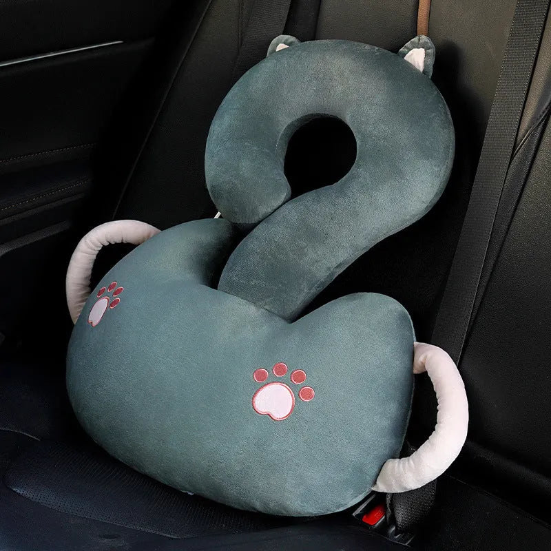 65cm square cartoon animal car cushion pillow with question mark design showing hugging characters