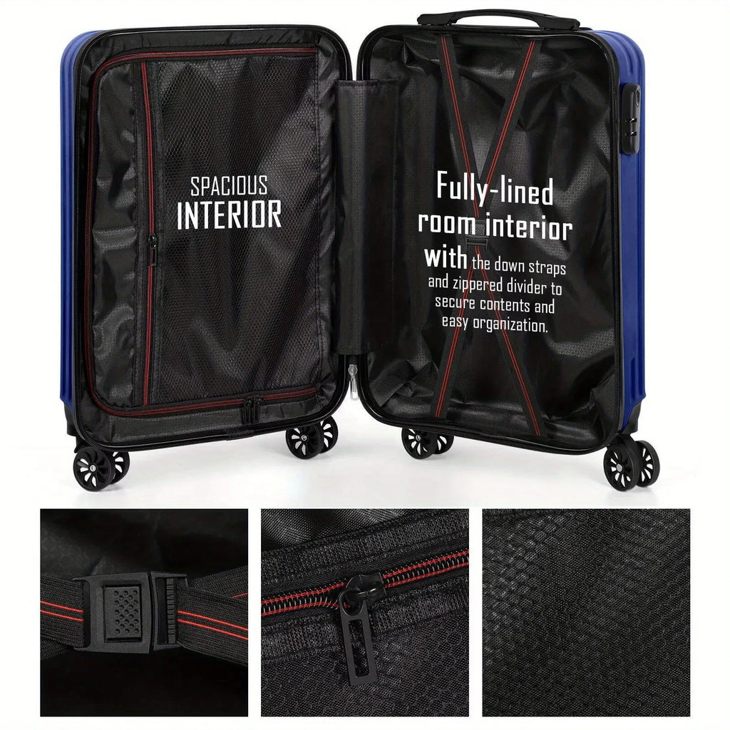 Aluminium alloy luggage and mini box travel set showing 14-inch and 20-inch matching trunks.