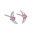 925 sterling silver geometric earrings with electroplated finish and stone accents in gold or platinum tone