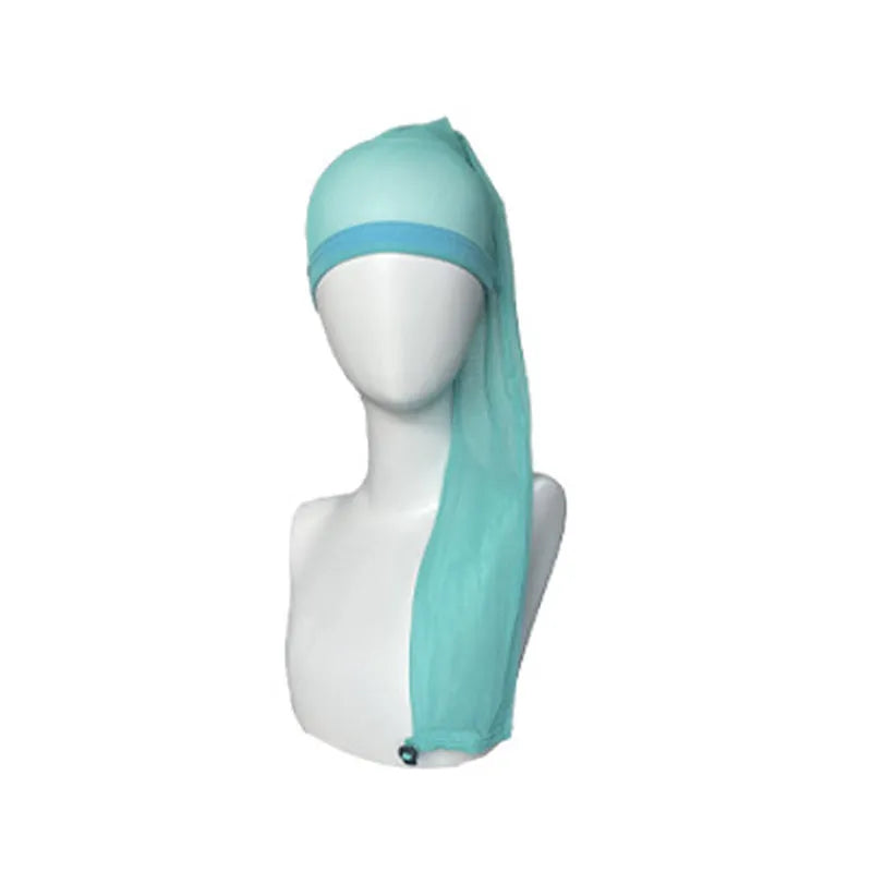 Spandex mesh wig cap in oversleeve design showing stretchable material in seven colour options