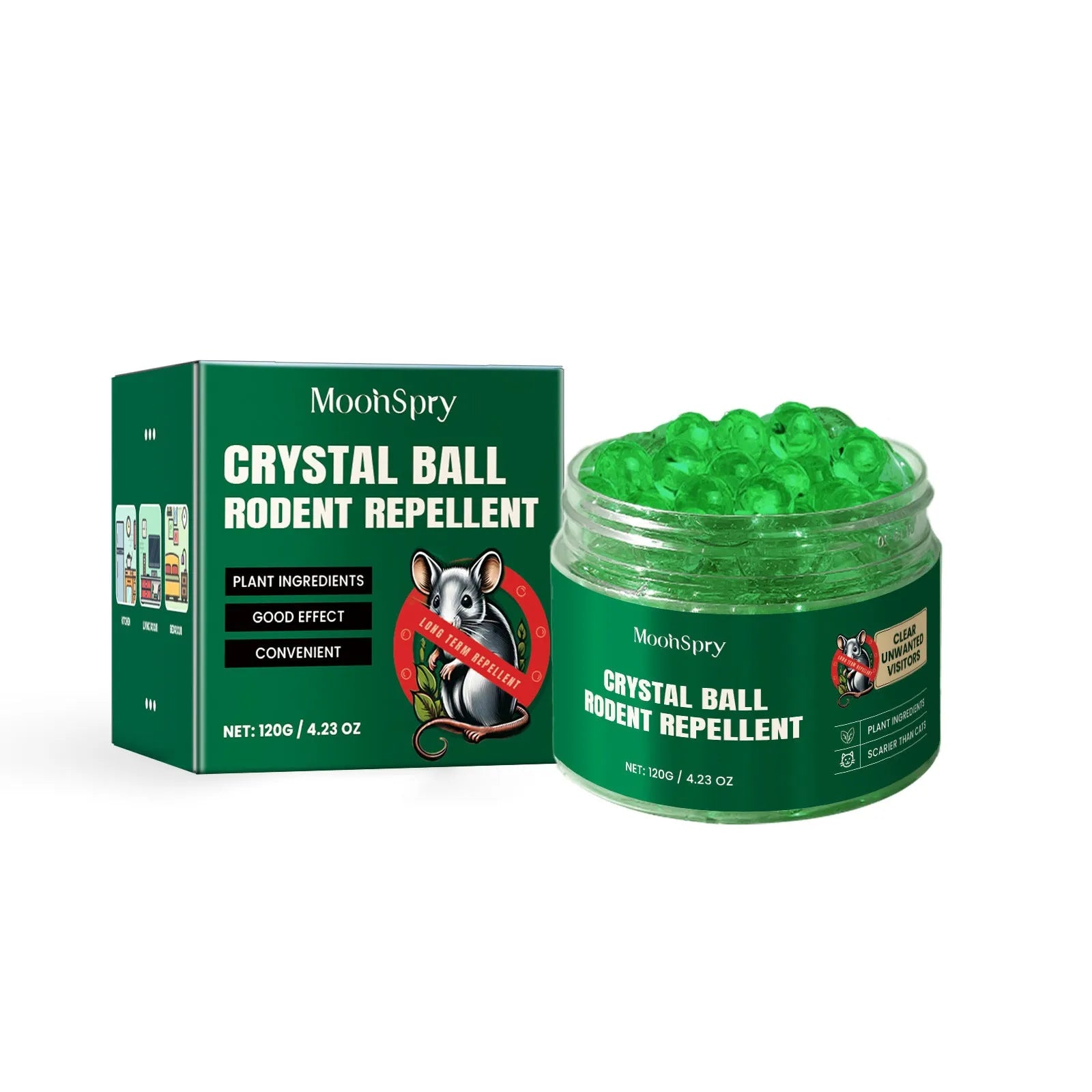 60ml bottle of natural rat repellent spray with clove, peppermint, camphor, and chilli oils