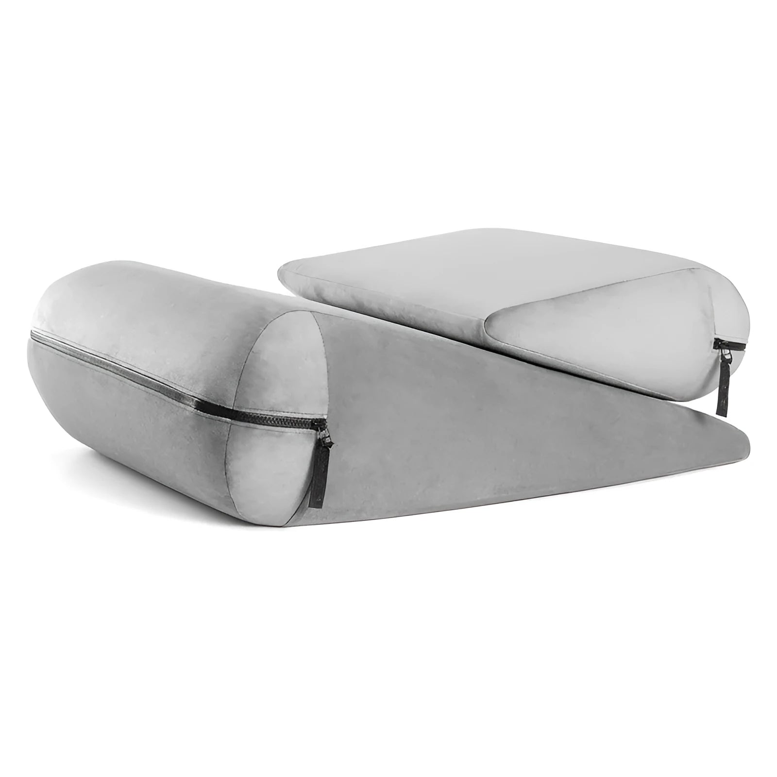 High density sponge triangle wedge pillow with embroidery detail in choice of five colours.