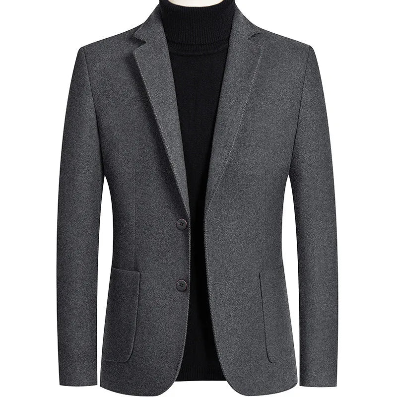 Men's slim fit wool suit in grey colour with non-ironing fabric for autumn winter wear