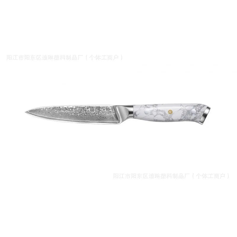 Damascus combined chef knife with VG10 steel blade and modern simple design for kitchen use
