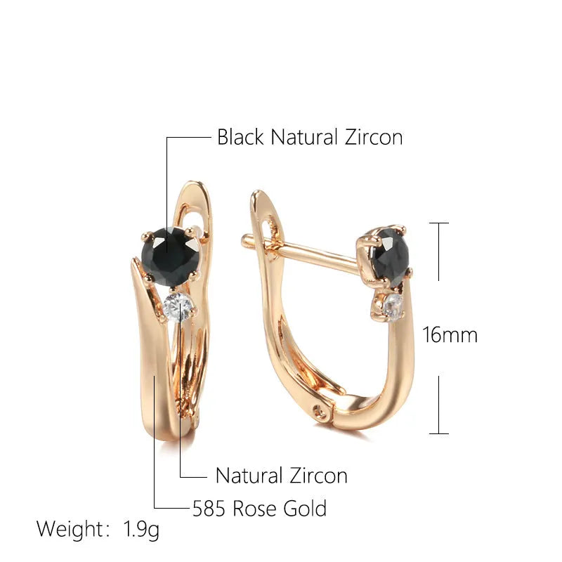 Gold retro geometric drop earrings for women with a gemstone inlay.