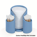 A plastic dental floss storage box in a modern style, shown in solid pink, white, blue, and black colour options.