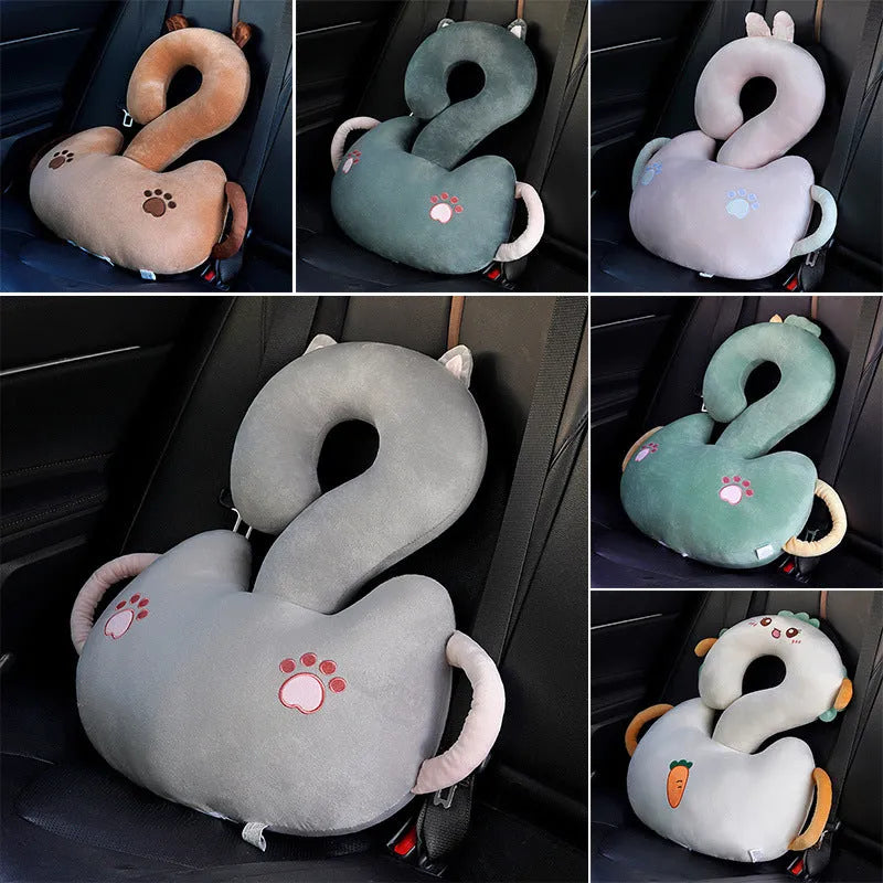 65cm square cartoon animal car cushion pillow with question mark design showing hugging characters