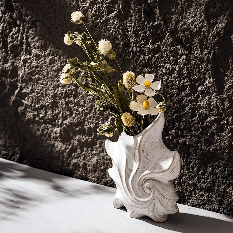 European style ceramic decorative vase with coloured glaze finish in retro creative design