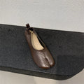 Women's split toe chunky heel pumps in black, apricot or brown with low heel and round toe
