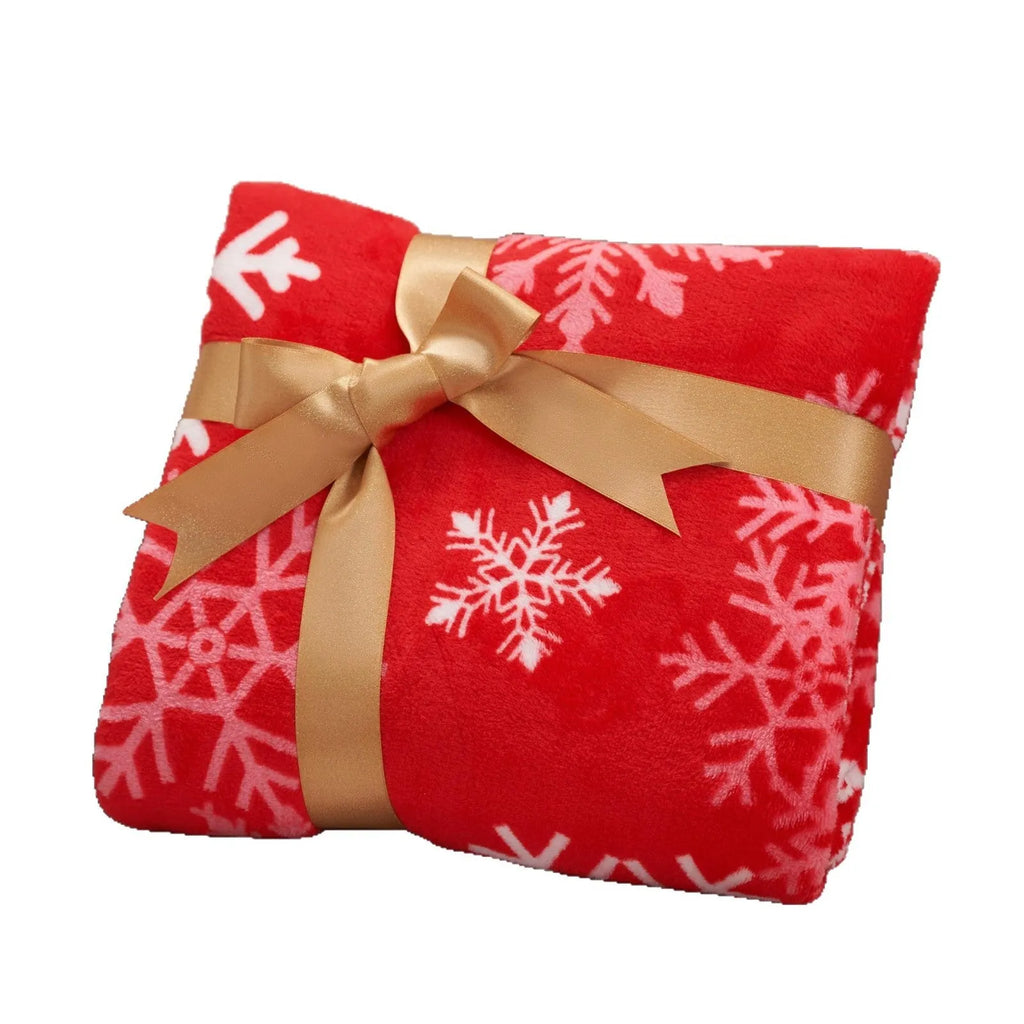 Christmas flannel blanket in polyester fibre available in multiple sizes with soft texture