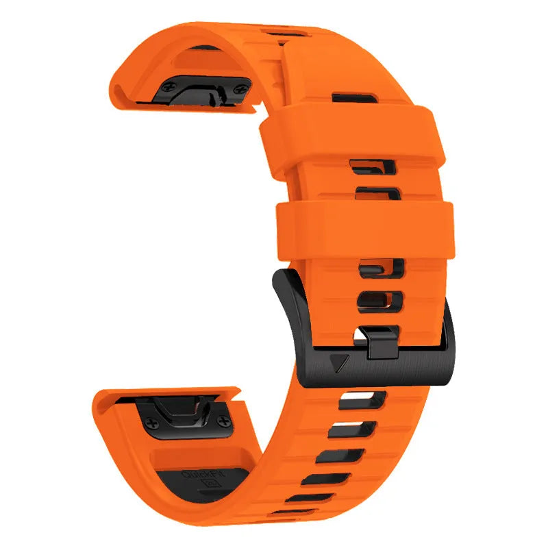 Two-colour quick release silicone strap for Garmin Fenix watch in Army Green Black
