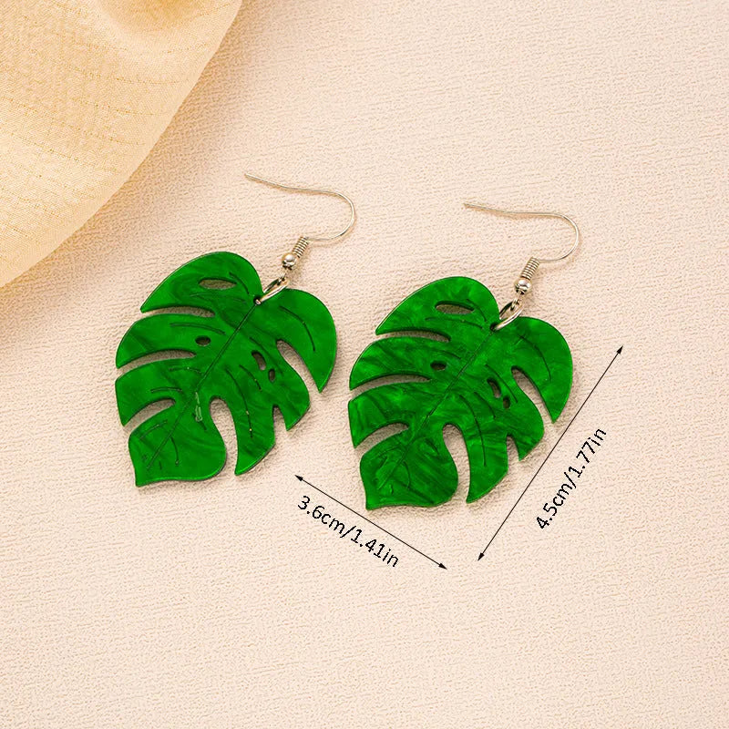 Acrylic coconut artocarpus heterophyllus drop earrings with alloy hooks in five style variations