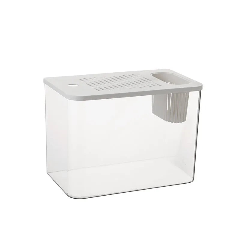 Plastic betta fish tank with cover in medium 32cm size for living room use