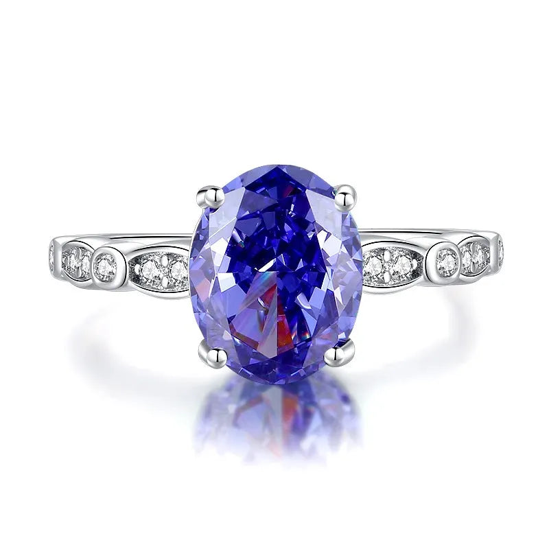 925 sterling silver heart ring with a faceted ice flower cut zircon stone.