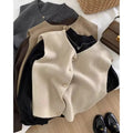 Women's polyester pullover vest with half sleeves in smoky grey, available in medium and large sizes by weight