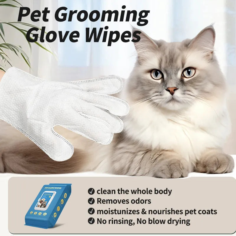 Disposable pet gloves for cat and dog bathing in multiple pack options