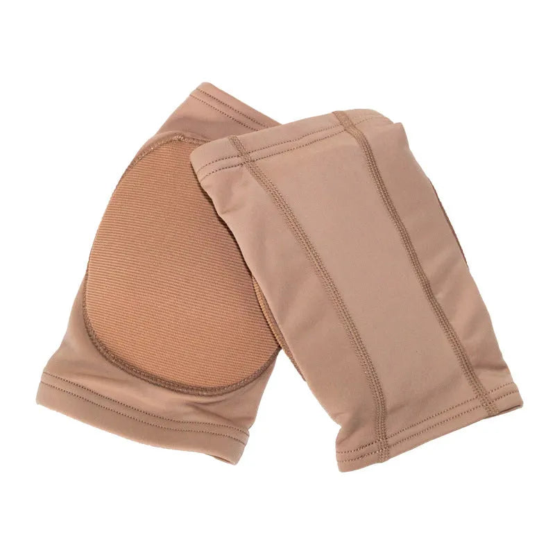 Ballet dance knee pads in skin colour and black with five size options for yoga and exercise knee protection